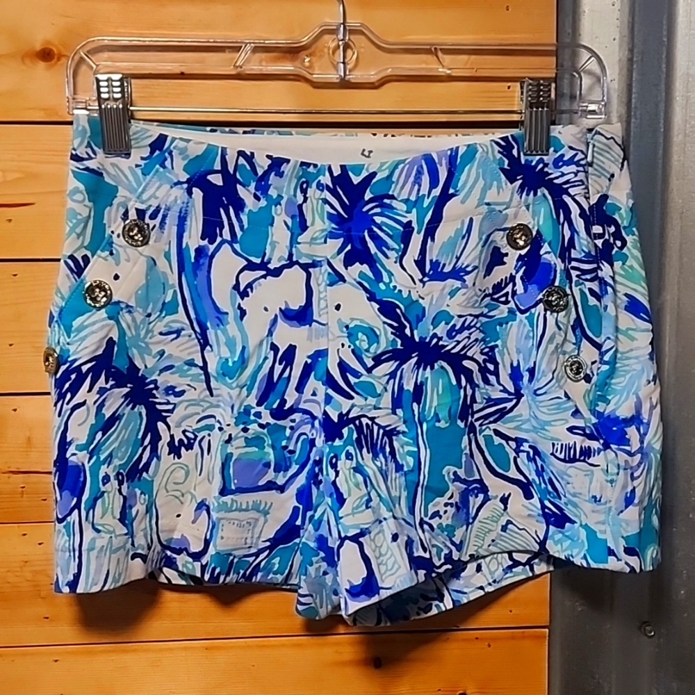 Lilly Pulitzer Blue and White Athletic Shorts